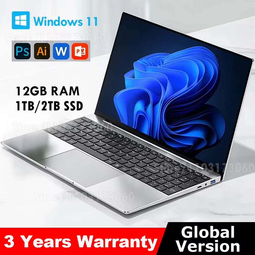 Laptop Pro Celeron N4000 2025 Notebook/PC Gamer 12GB RAM 512GB 1TB SSD