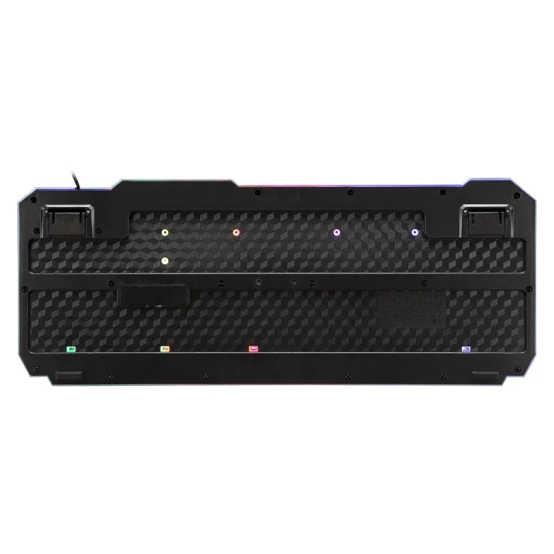  RGB Backlit 104-Key Mechanical Wired Gaming Keyboard & Mouse Set Black Crackle Waterproof